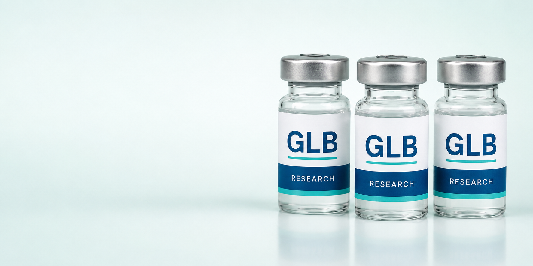 Three realistic GLB research vials